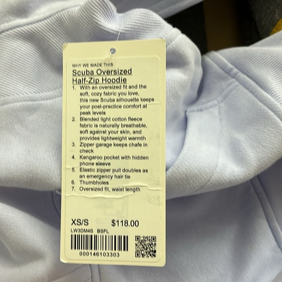 Lululemon Scuba Oversized Half Zip Blissful Blue (Pastel Blue/Lavender) XS/S - Picture 9 of 11